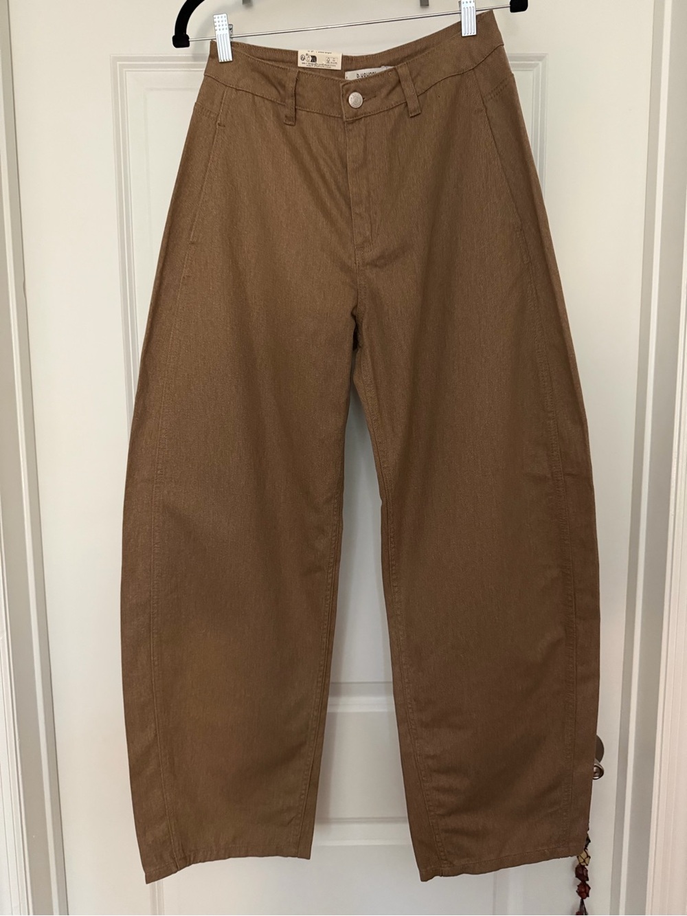NWT b.young BYKIEMB Barrel Jeans Brown Woodsmoke Size 27